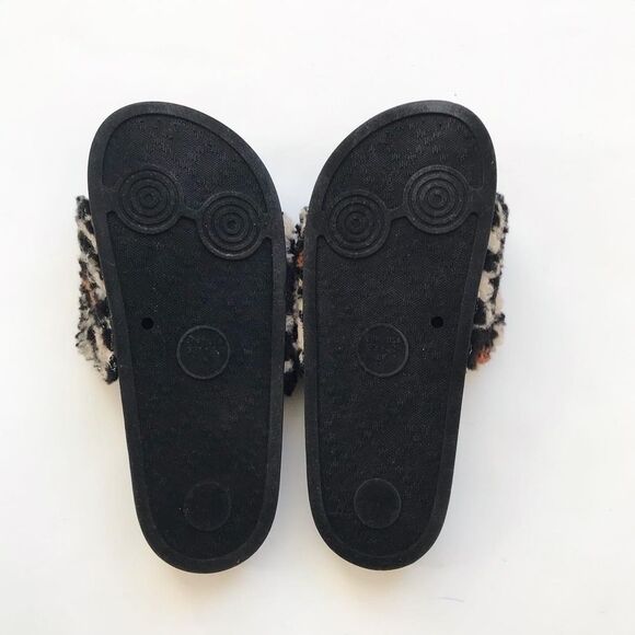 Steve Madden faux shearling-trim leopard slippers EUC size 2 youth - Picture 6 of 7